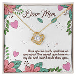 I Love My MOM Love Knot Necklace (Yellow & White Gold Variants)