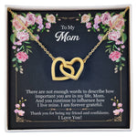 Love MOM Interlocking Hearts Necklace (Yellow & White Gold Variants)
