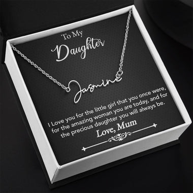 For My Daughter Signature Name Necklace